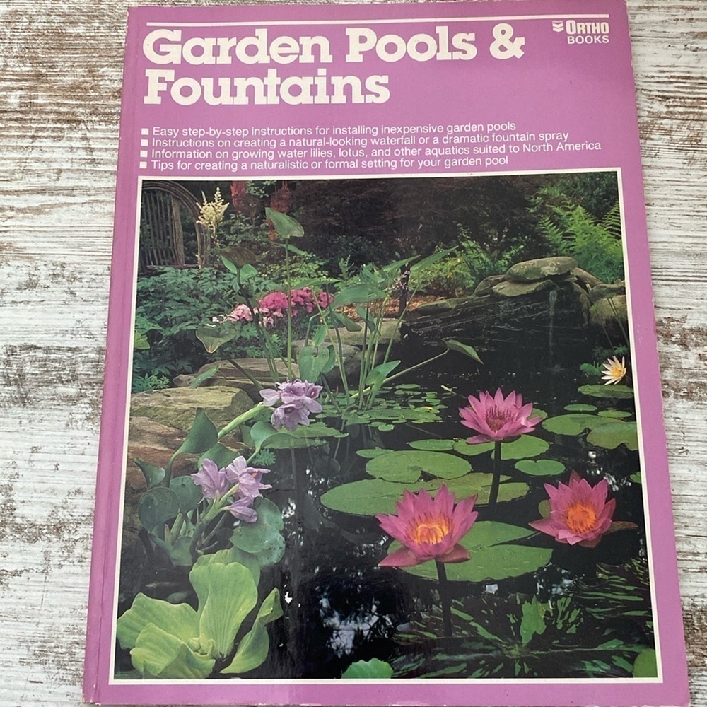 Garden Pools & Fountains Ortho Books Vintage DIY Yard Landscape Paperback 1988